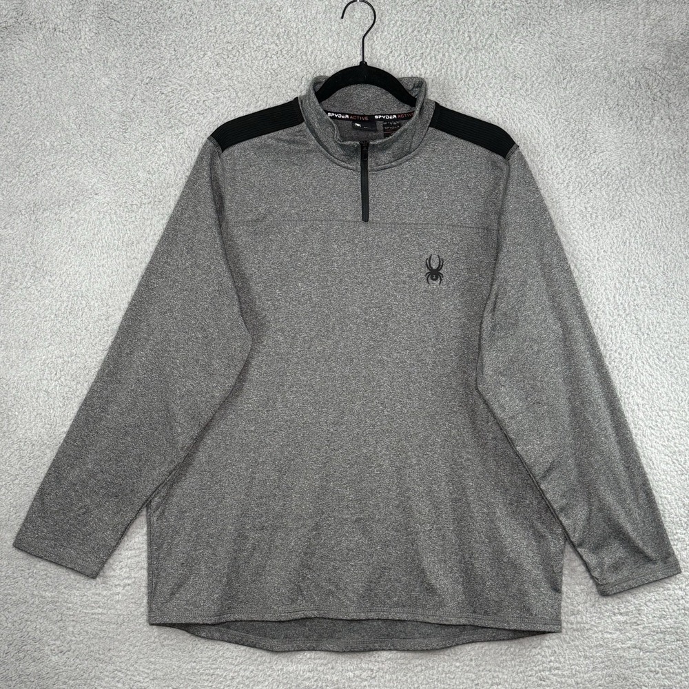 Spyder Activewear ProWeB Mens Long Sleeve Activewear Shirt 1/4 Quarter Zip Sz L